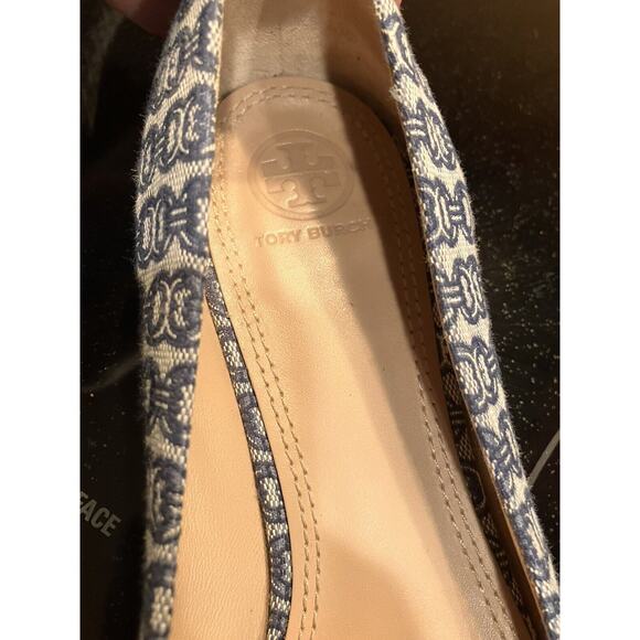 TORY BURCH Navy Blue Gemini Chain Link Leather Comfort Loafers Shoes Sz. 9 - Picture 5 of 11